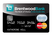 Image of Brentwood Bank debit card.