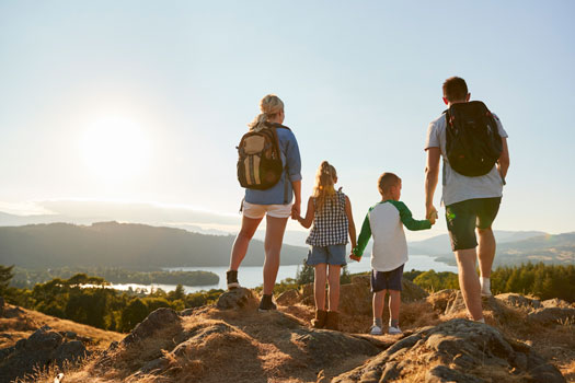 Family enjoying a trip funded by a home equity line of credit